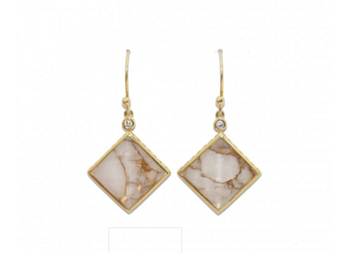 Calcite Square Dangle Earrings